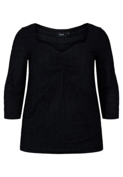 Zizzi Tight-Fitting With Ruffled DetailCamicettaBlack Donna Camicie E Bluse Z1721E2LR-Q11 -Moda Femminile 02910db5c1c94e9ea4e0d1e5ce14017f