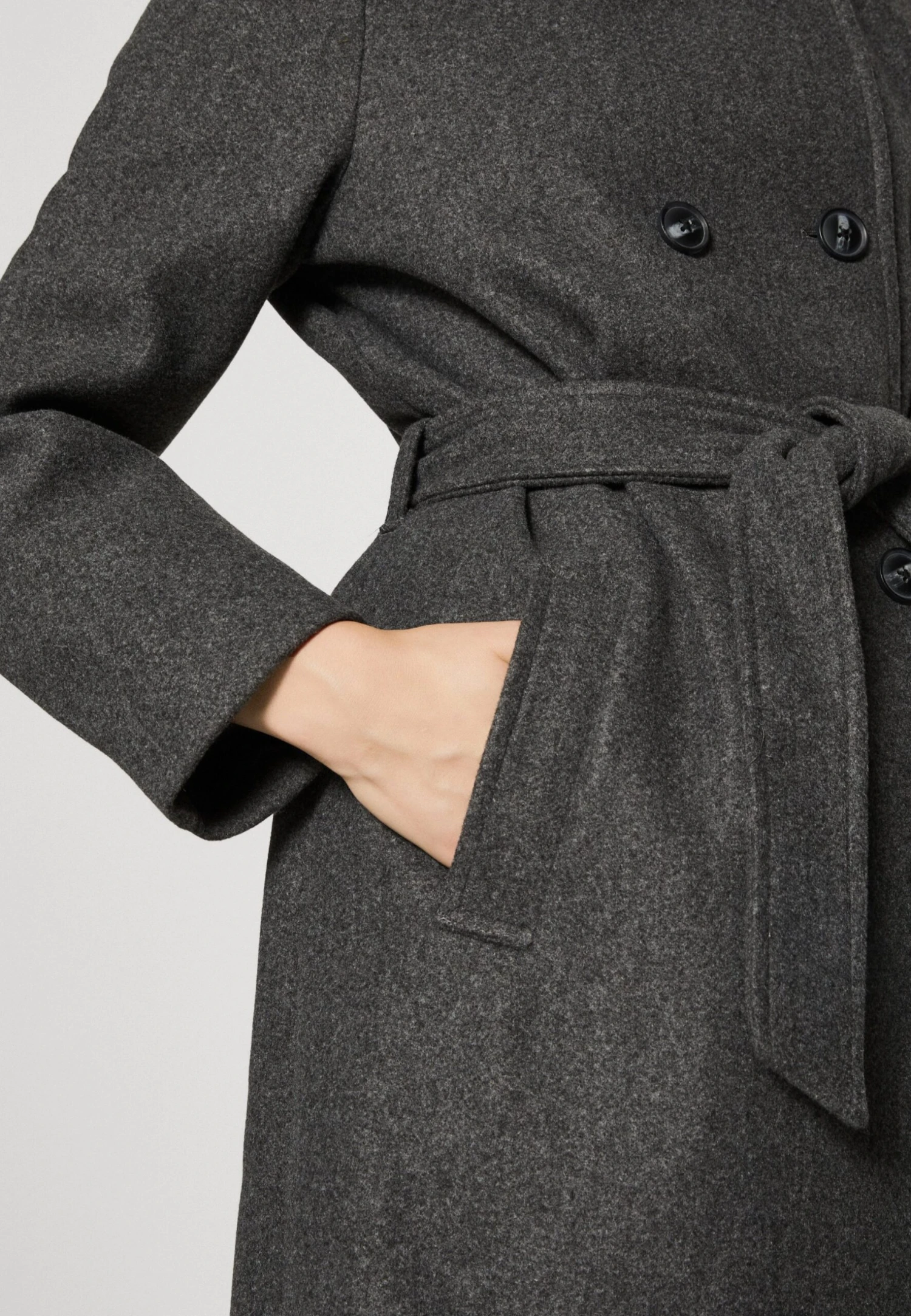 Vero Moda Vmvincefiona CoatCappotto ClassicoDark Grey Melange Donna Cappotti VE121U0TA-C11 6 Vero Moda Vmvincefiona CoatCappotto ClassicoDark Grey Melange Donna Cappotti VE121U0TA-C11 - immagine 6