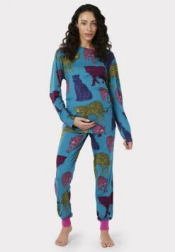 Leopard Print SetPigiamaTeal Donna Intimo Notte E Loungewear CF981P0OS-P11