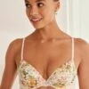 Next Smooth Cup Light Pad Plunge Reggiseno Con FerrettoCream Floral Print Donna Intimo NX381A0P5-B11