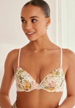 Next Smooth Cup Light Pad Plunge Reggiseno Con FerrettoCream Floral Print Donna Intimo NX381A0P5-B11