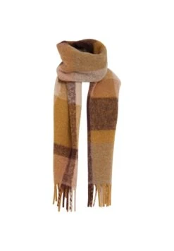 Minus Mimakina Check Wool Scarf - Sciarpa - Slate Brown Checked -Moda Femminile 33decef13d6a44ae875ed8a871a4c310