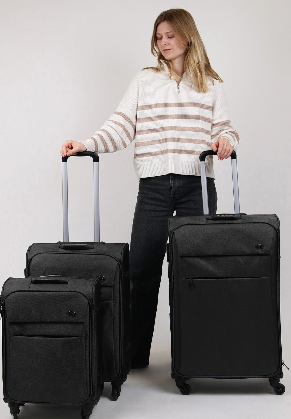 3-Set Calais TrolleySchwarz Donna Borse FEQ54H00I-Q11 1 3-Set Calais TrolleySchwarz Donna Borse FEQ54H00I-Q11