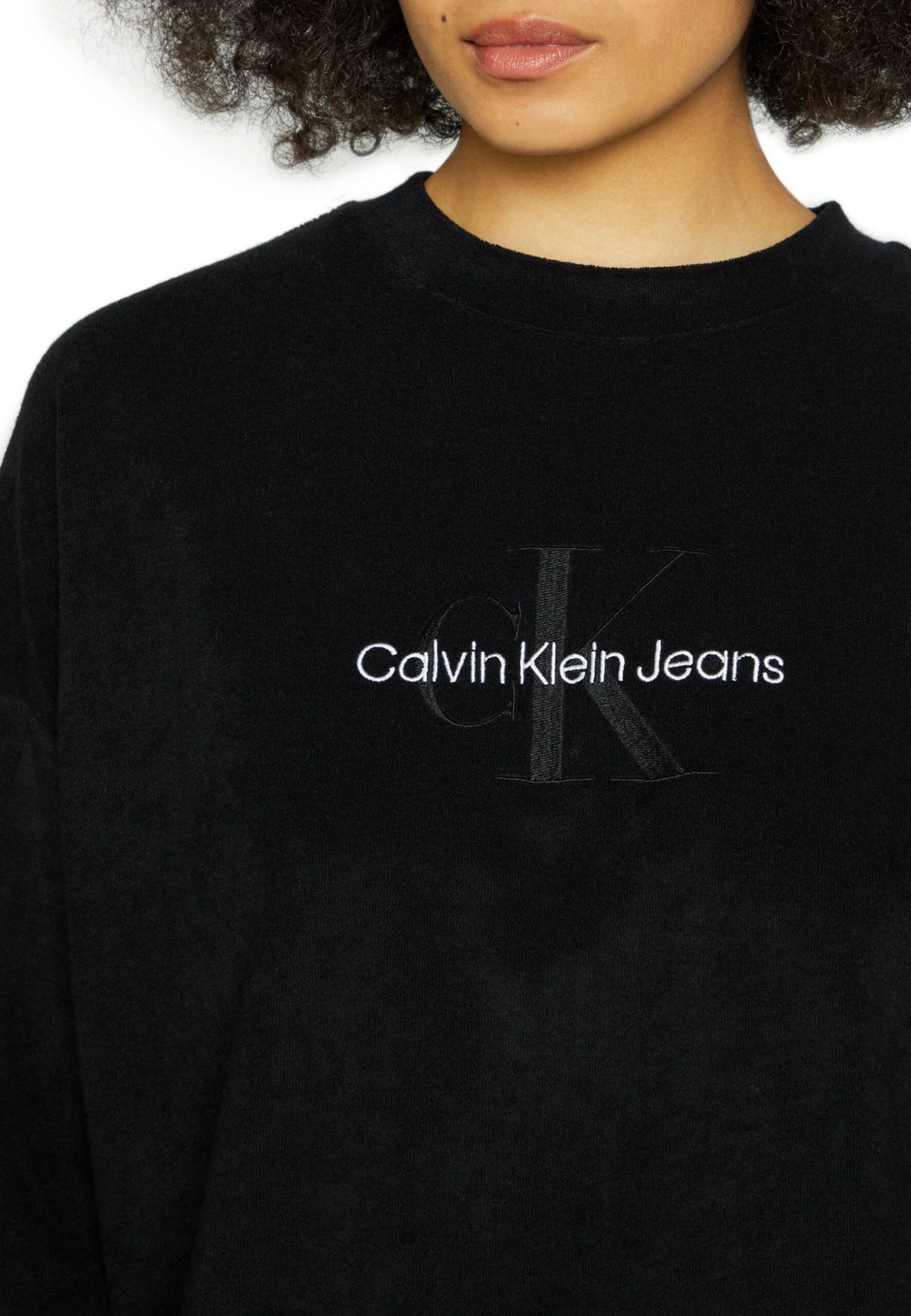 Calvin Klein Jeans Monogram Towelling FelpaBlack Donna Felpe C1821J0A7-Q11 6 Calvin Klein Jeans Monogram Towelling FelpaBlack Donna Felpe C1821J0A7-Q11 - immagine 6