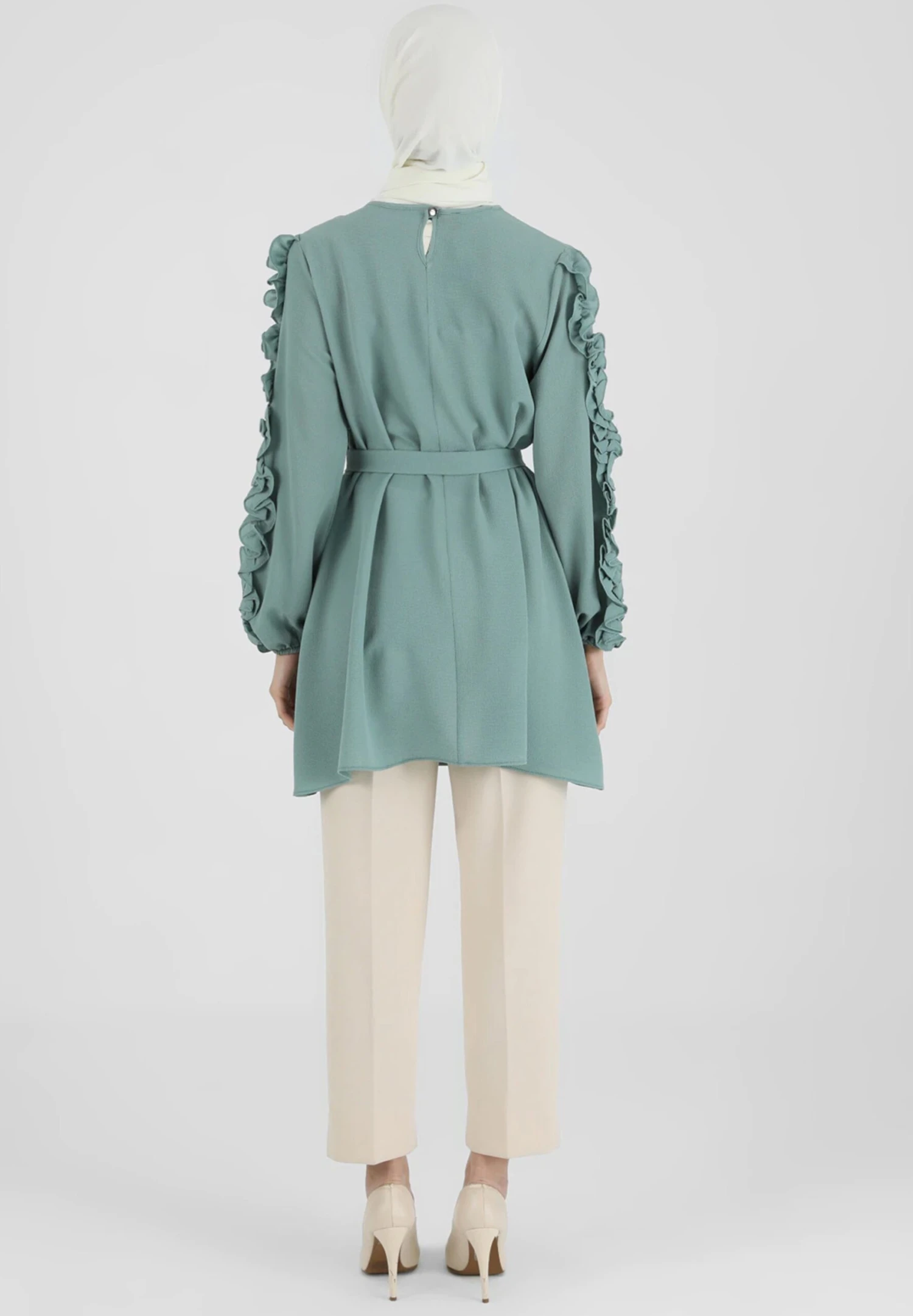 Frill Detailed Tavin - Tunica - Green 3 Frill Detailed Tavin - Tunica - Green - immagine 3