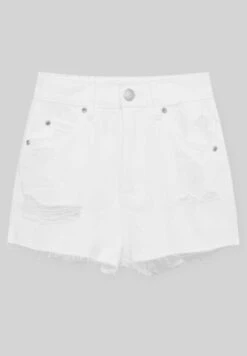 PULL & BEAR Mom-Fit - Shorts Di Jeans - White -Moda Femminile 6296b4c6835d4fd087b25cb257fee7eb