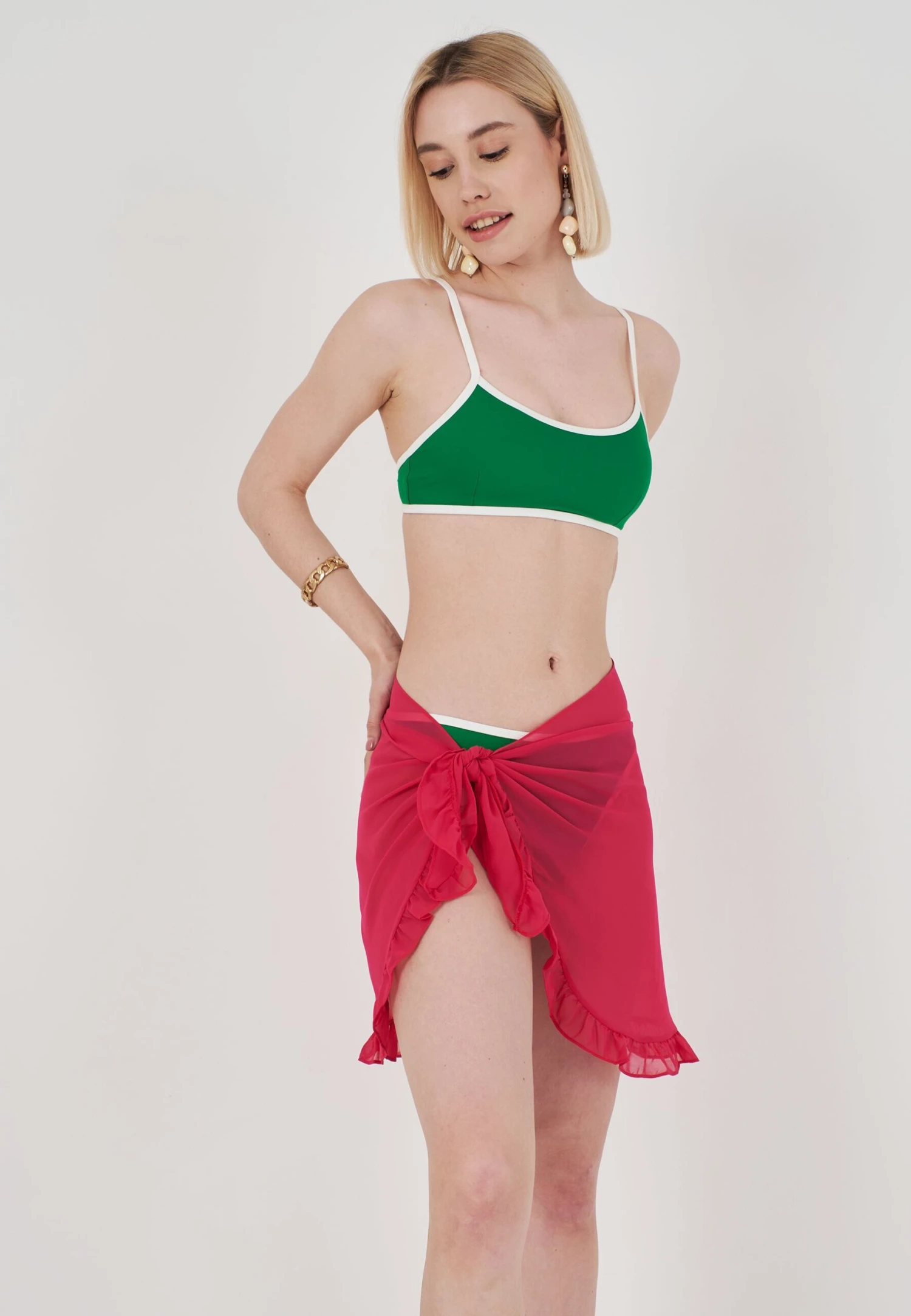 Skort Printed Wrap Short. - Accessorio Da Spiaggia - Red 3 Skort Printed Wrap Short. - Accessorio Da Spiaggia - Red - immagine 3