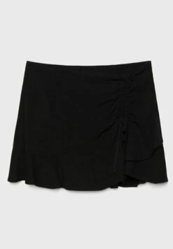 Stradivarius Rustic-Style With Ruffles- Gonna A Campana - Black -Moda Femminile 8548acf31c414c39baafda92e3b87498