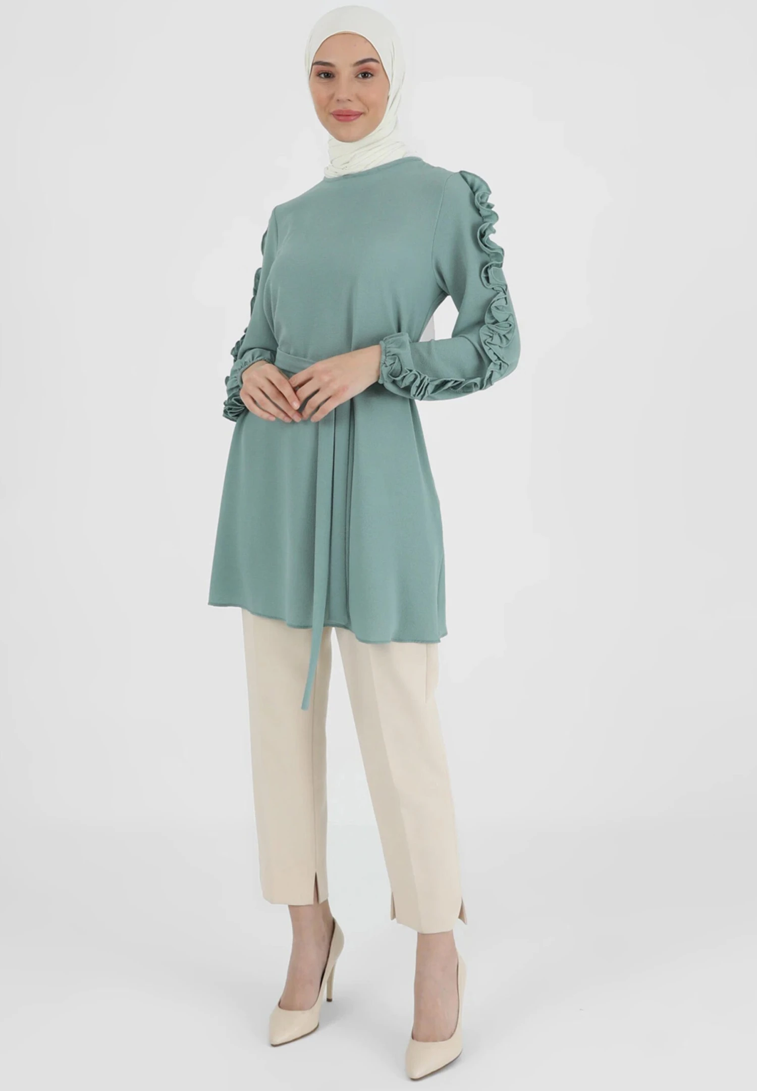 Frill Detailed Tavin - Tunica - Green 1 Frill Detailed Tavin - Tunica - Green