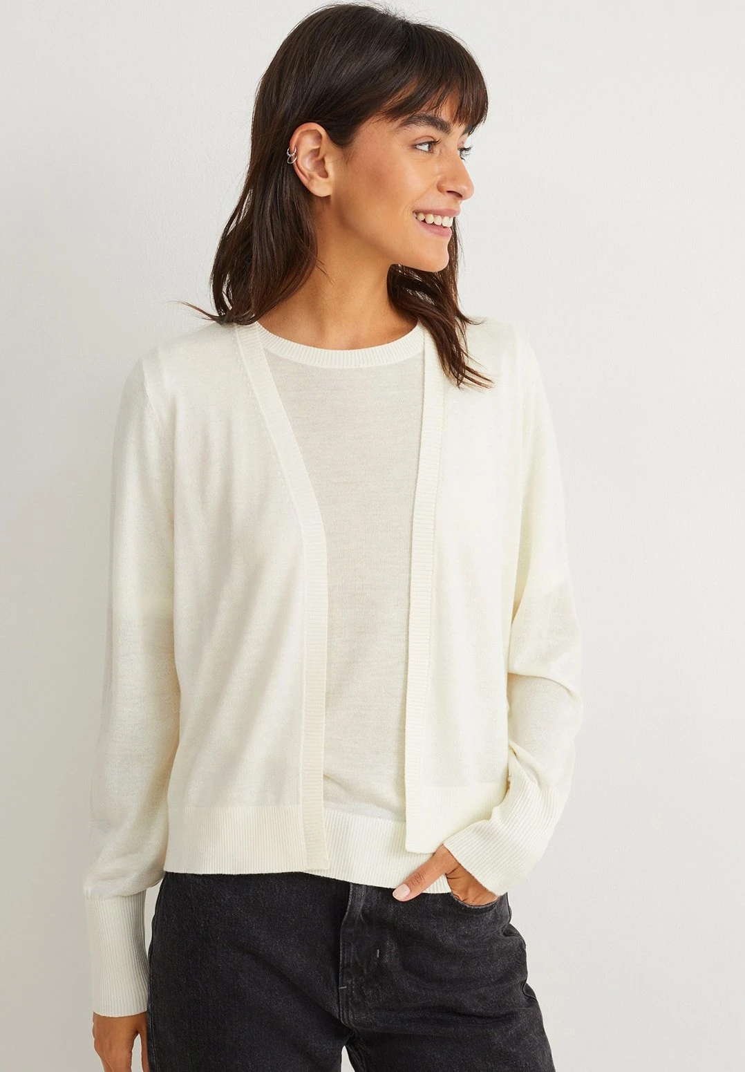 CardiganCremewhite Donna Maglieria C6F22Q03S-A11 1 CardiganCremewhite Donna Maglieria C6F22Q03S-A11