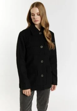 Dreimaster Übergangs Aus Gemisch Cappotto CortoSchwarz Donna Cappotti 4DR21G0BU-Q11