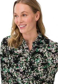 Zero Mit Blumen - Abito A Camicia - BlackGreen -Moda Femminile bedf16065dc4453ea49c87ab5099585c