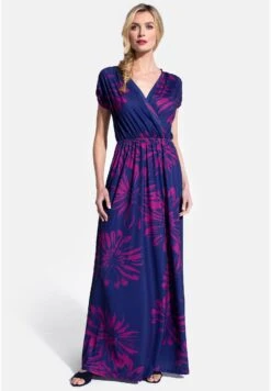 HotSquash IconicVestito LungoNavy/Pink Flower Donna Vestiti HOW21C03T-K11