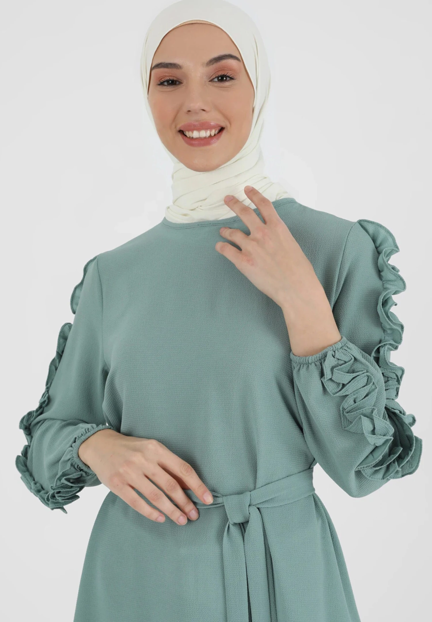 Frill Detailed Tavin - Tunica - Green 4 Frill Detailed Tavin - Tunica - Green - immagine 4