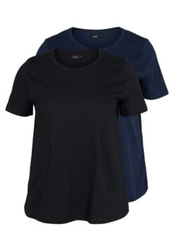 Zizzi 2 PackT-Shirt BasicBlack Navy Blazer Donna T-shirt E Top Z1721D0YL-K11 -Moda Femminile da610c11836444bd9affcdd43e562d45