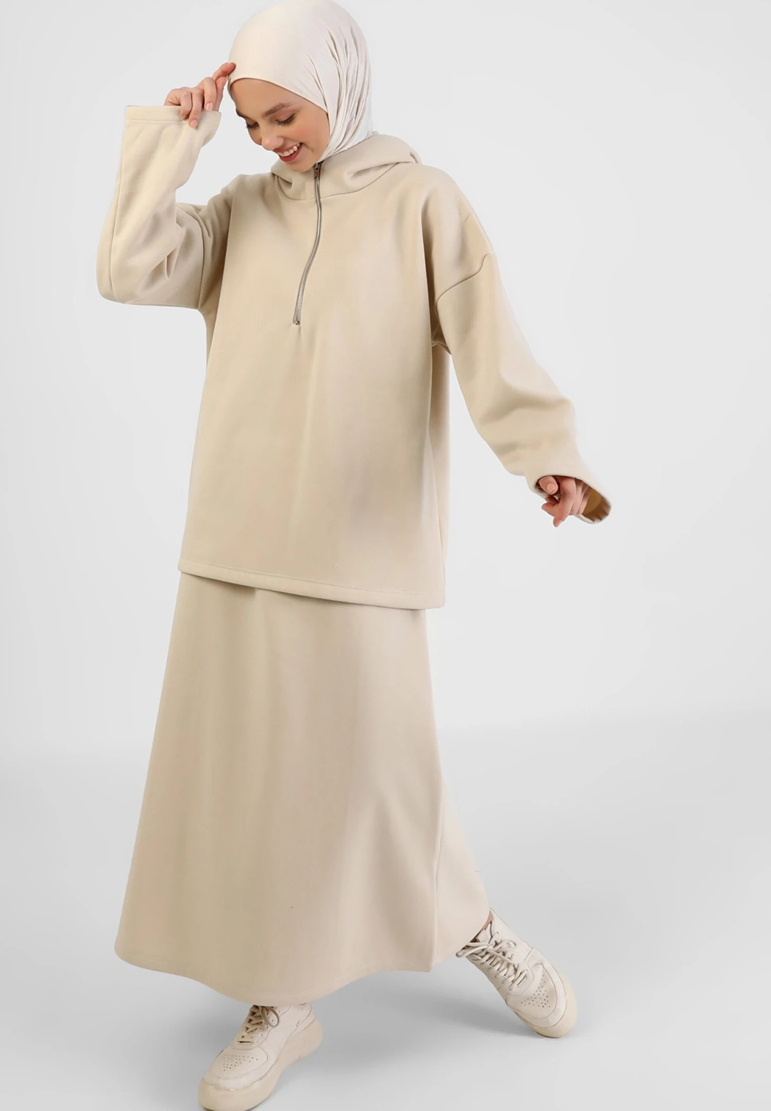 Benin - Felpa Con Cappuccio - Stone 1 Benin - Felpa Con Cappuccio - Stone