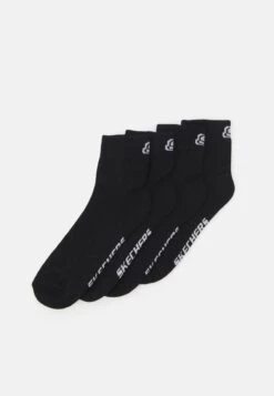 Skechers Online Basic Cushioned Quarter 4 Pack UnisexCalzeBlack Donna Calze SK181F00P-Q11