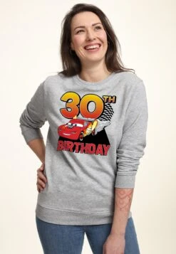 Disney Cars 2 Lightning Birthday 30 - Felpa - Heather Grey -Moda Femminile eef5b5d7754c4f30ac3c8a95139a2f11