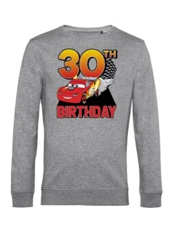 Disney Cars 2 Lightning Birthday 30 - Felpa - Heather Grey -Moda Femminile f4d078b145b4407dbbe37ba8ba1747b1
